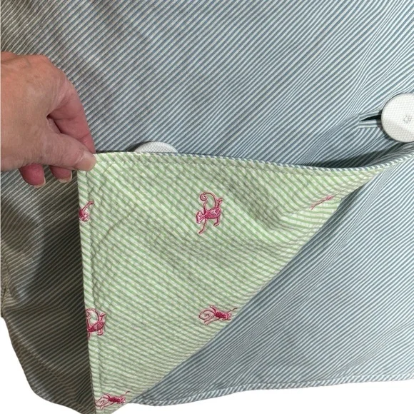 Lilly Pulitzer Seersucker Reversible Wrap Skirt Women's 8 - Picture 4 of 8